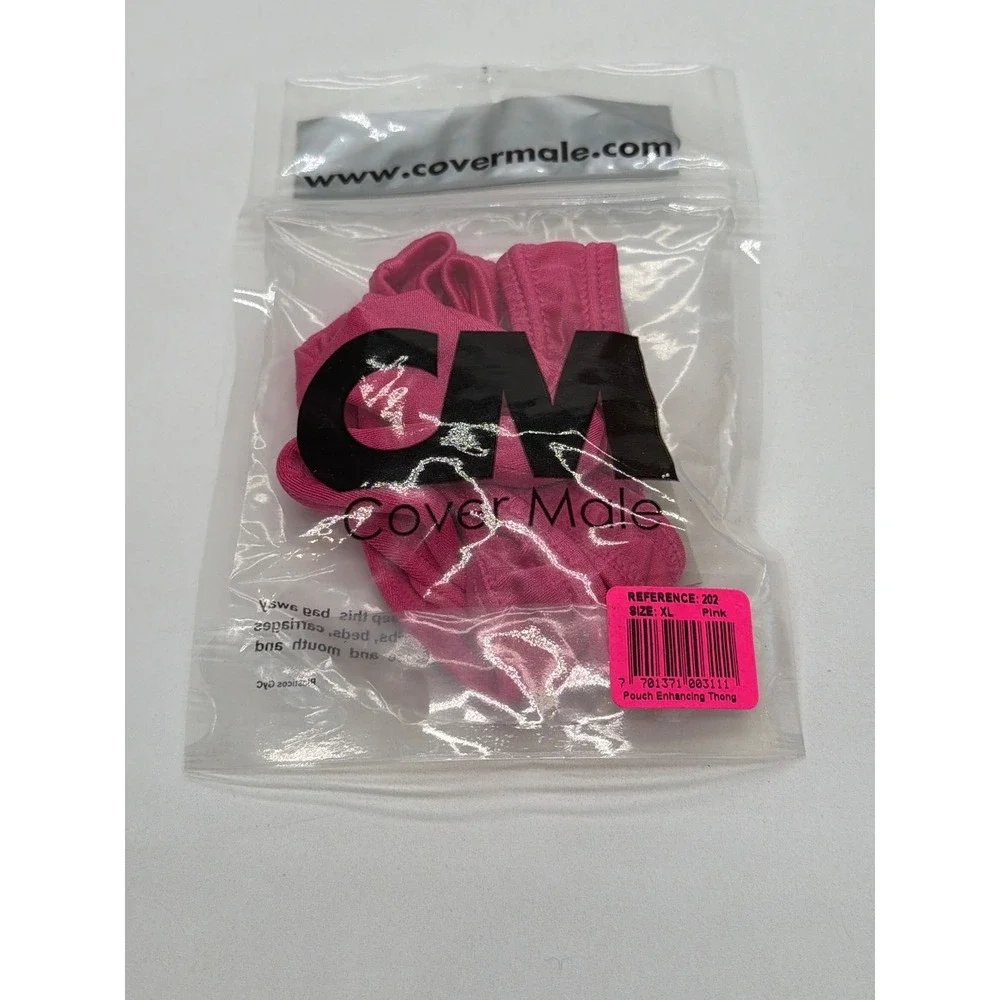 Cover Male Mens Pink Low Rise Contoured Pouch Thong Underwear XL New